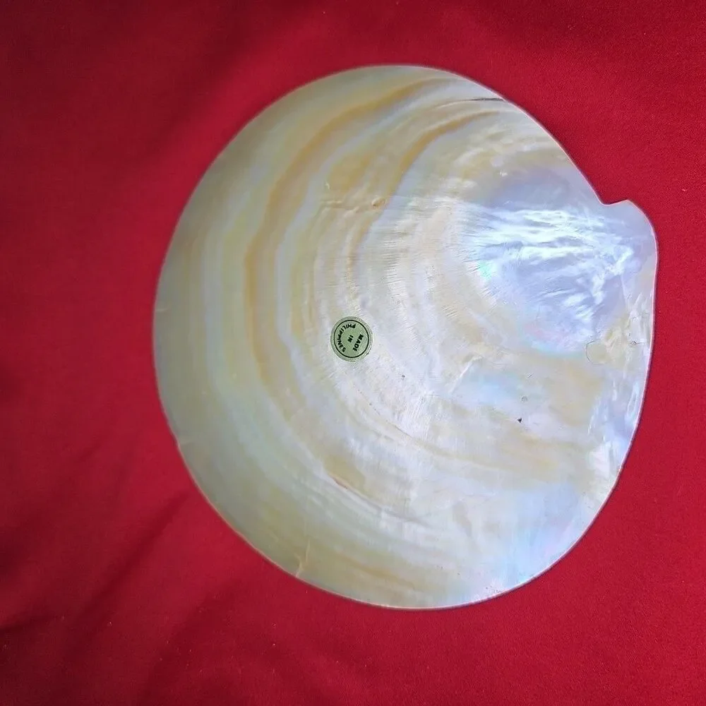 Mother of Pearl Caviar Snack Serving Plates & Knife Shell Polished Trinket